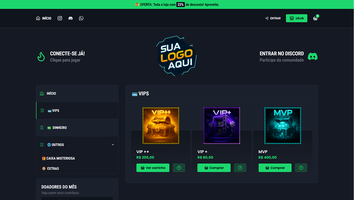 Home do tema Neon